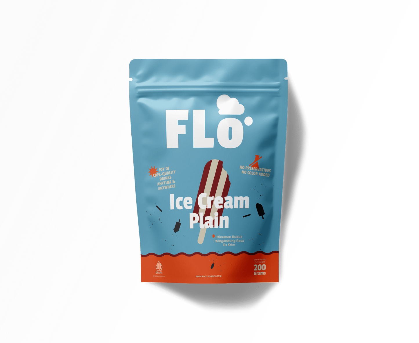 FLO Ice Cream Vanilla Plain Powder 200g