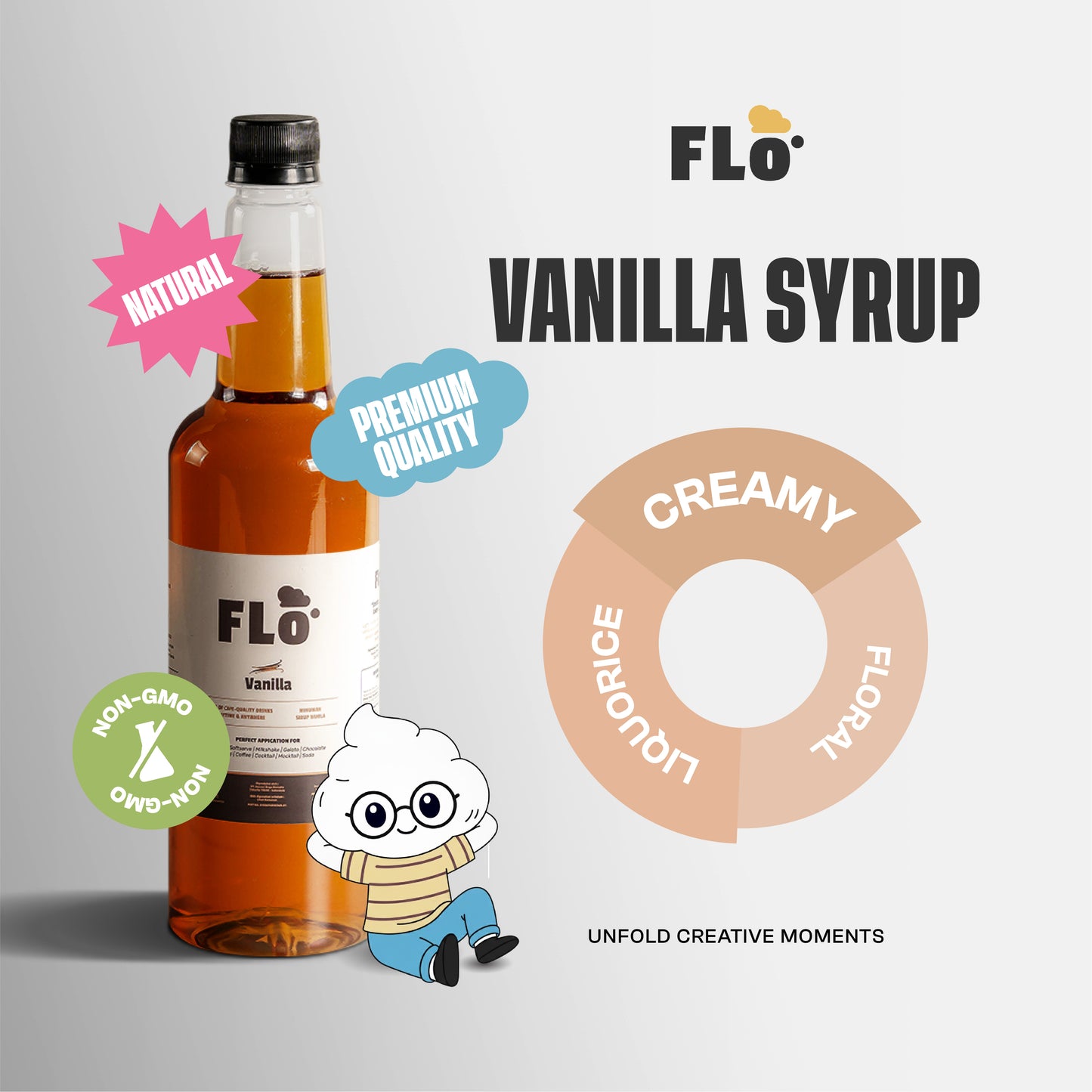 FLO Vanilla Syrup 750ml – Smooth, Creamy & Timelessly Sweet