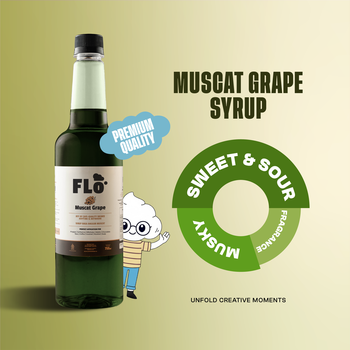 FLO Muscat Grape Syrup 750ml – Sweet, Crisp, Refreshing