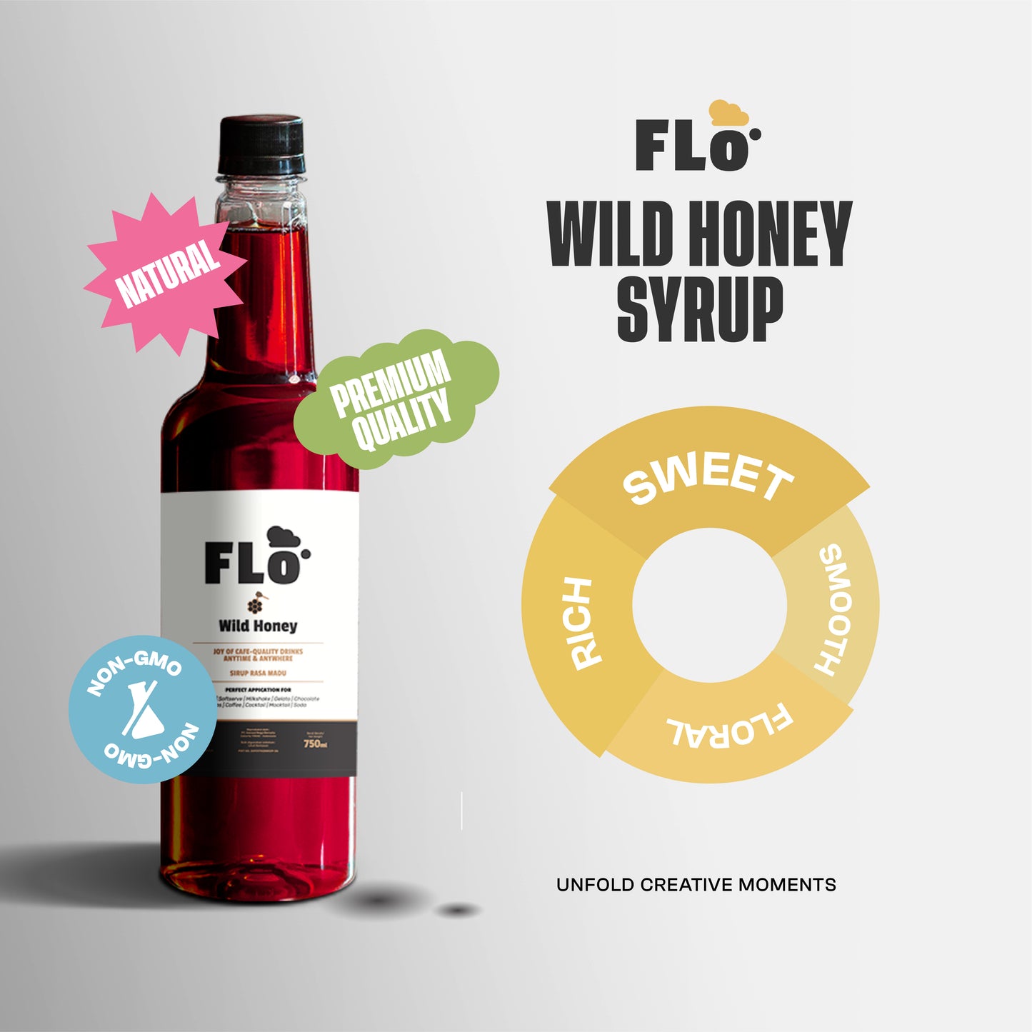 FLO Wild Honey Syrup 750ml – Smooth, Golden & Naturally Sweet