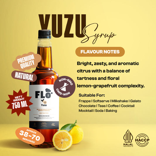 FLO Yuzu Syrup 750ml – Bright Citrus with a Refreshing Twist